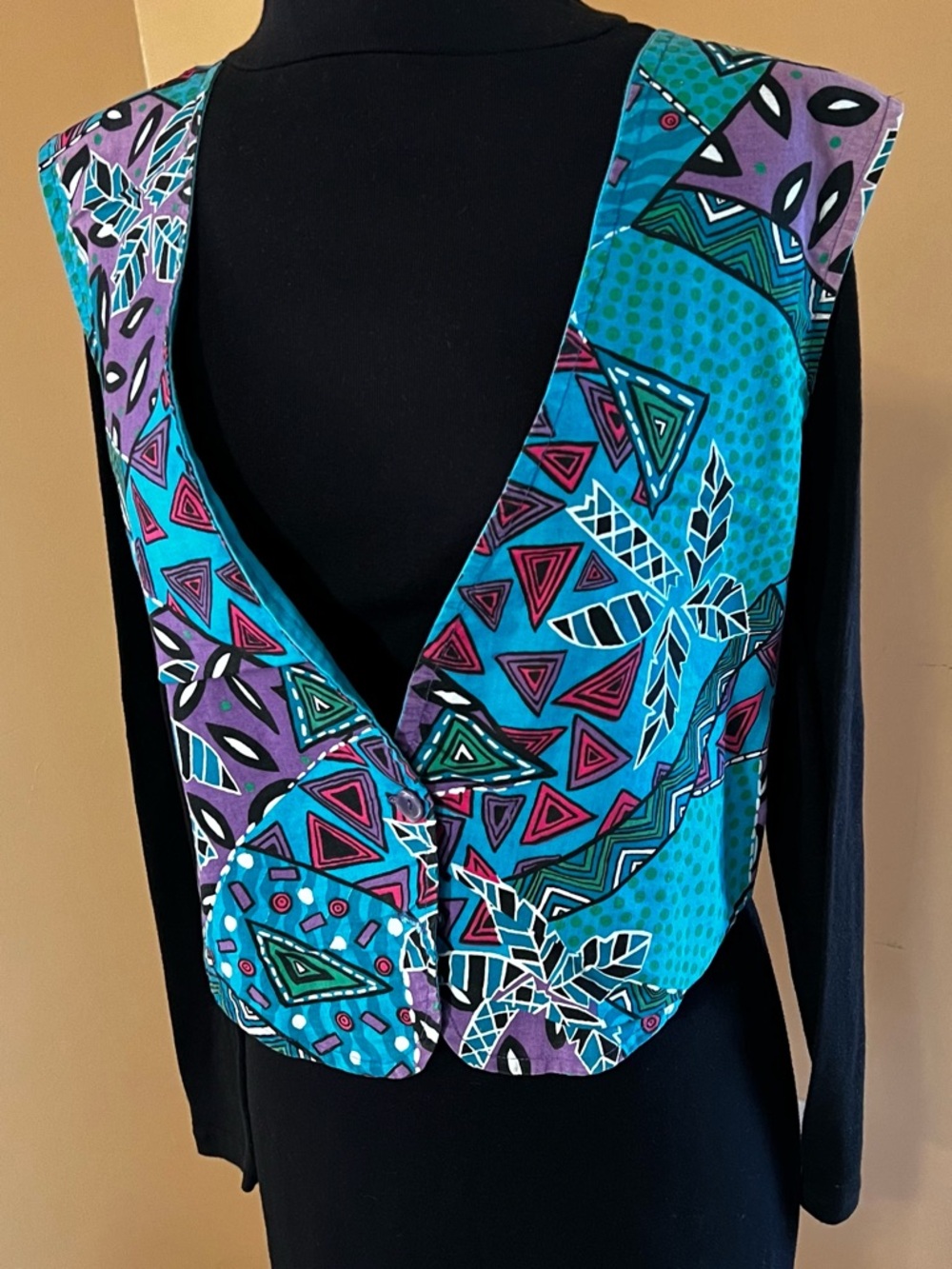 Funky Turquoise Printed Women's Vest